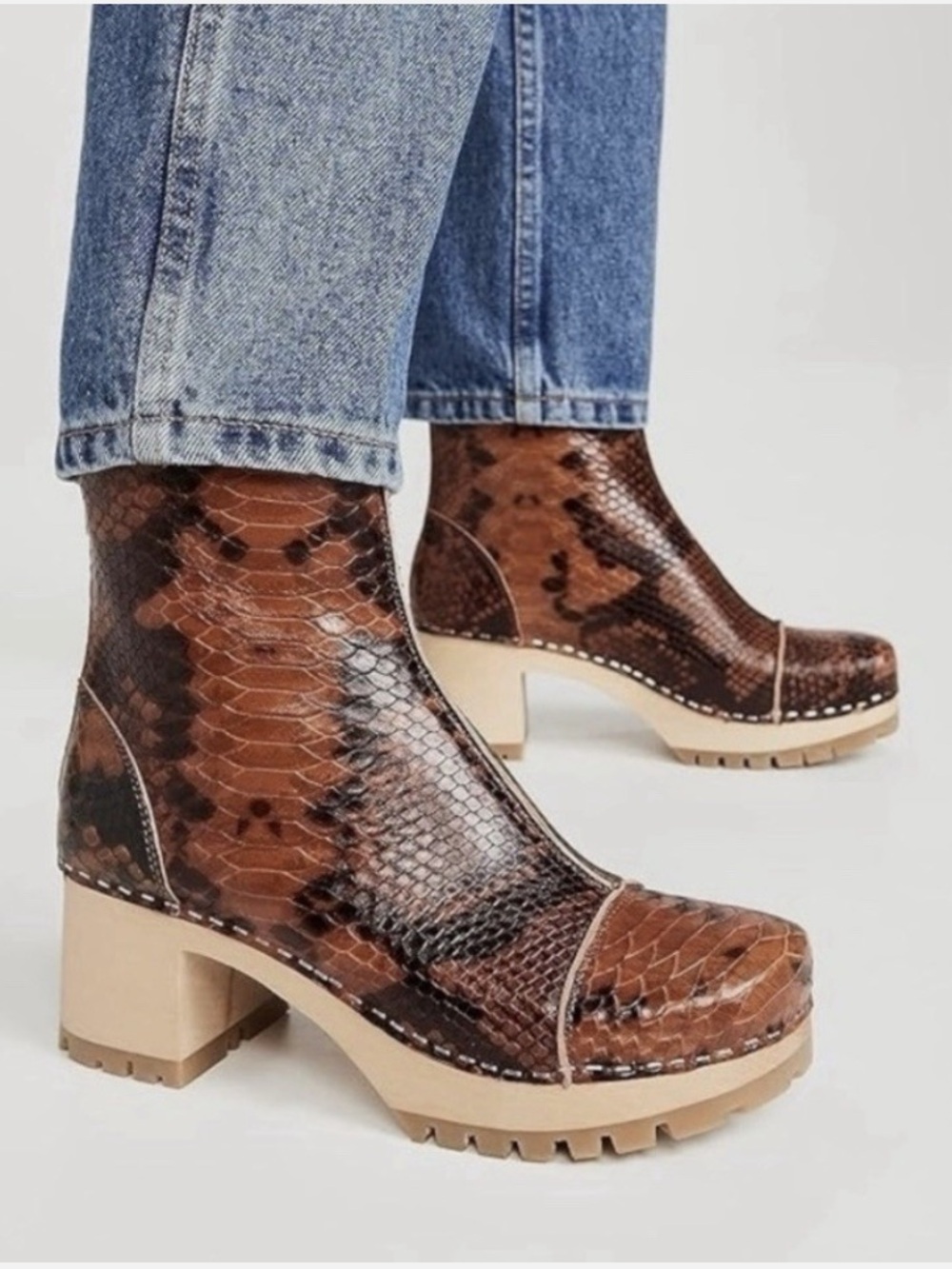 Swedish Hasbeens Stitchy Boot - Snake